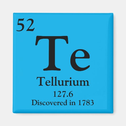 Periodische Tellurium-Tabelle Magnet (Vorne)