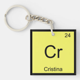 Periodische Übersicht über Cristina Name Chemistry Schlüsselanhänger