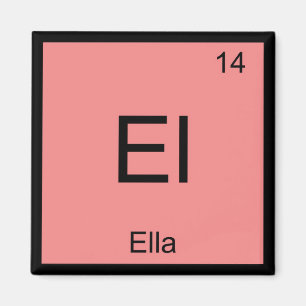 Periodische Übersicht über den Ella Name Chemistry Magnet