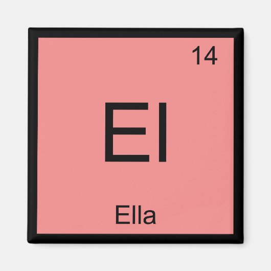 Periodische Übersicht über den Ella Name Chemistry Magnet (Vorne)
