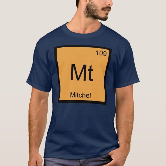 Periodische Übersicht über Mitchel Name Chemistry T-Shirt (Vorderseite)