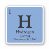 Periodische Wasserstoff-Tabelle Aufkleber (Vorderseite)