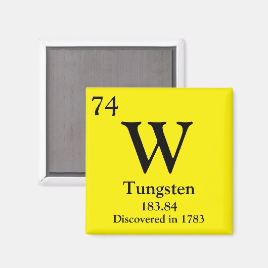 Periodische Wolframtabelle Magnet (Vorderseite/Rückseite)