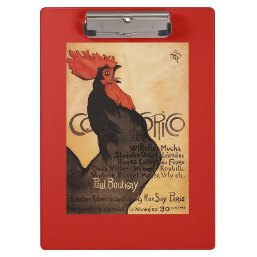 Periodischer Cocorico Hahn-förderndes Plakat Klemmbrett (Vorderseite)
