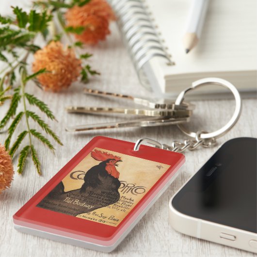 Periodischer Cocorico Hahn-förderndes Plakat Schlüsselanhänger (Vorderseite rechts)