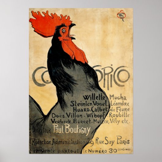 Periodischer Cocorico-Hahn Poster (Vorne)