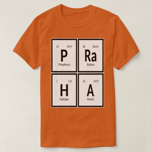 Periodischer Elementkatalog der Stadt Praha T-Shirt (Design vorne)