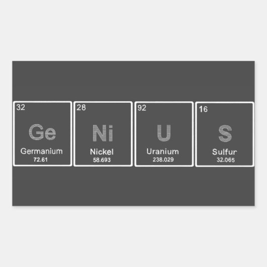 Periodischer GeNiUS-Aufkleber Rechteckiger Aufkleber (Vorderseite)