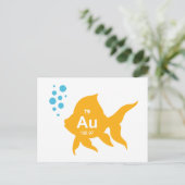 Periodischer Goldfisch für Tischelemente Postkarte (Stehend Vorderseite)