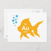Periodischer Goldfisch für Tischelemente Postkarte (Vorne/Hinten)