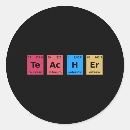 Periodischer Lehrer Runder Aufkleber (Vorderseite)