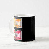 Periodischer NERD der Vogelbeobachtung Elemente im Kaffeetasse (Vorderseite Links)
