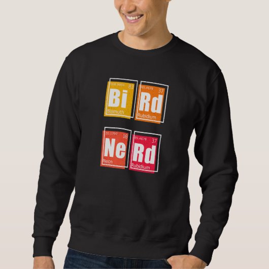 Periodischer NERD der Vogelbeobachtung Elemente im Sweatshirt (Vorderseite)