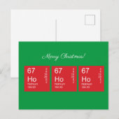 Periodischer Rot- und Grüner Ho Ho Ho-Ho-Tisch Postkarte (Vorne/Hinten)