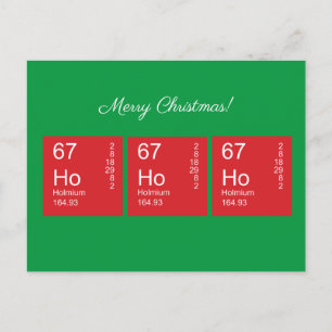 Periodischer Rot- und Grüner Ho Ho Ho-Ho-Tisch Postkarte