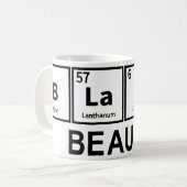 Periodischer schwarzer Schönheitstisch Kaffeetasse (Vorderseite Links)