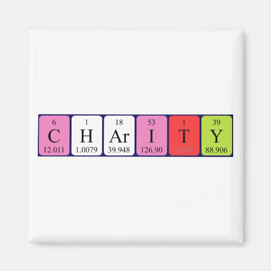 Periodischer Tabellenname-Magnet der Wohltätigkeit Magnet (Vorne)