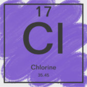 Periodischer Tafelaufkleber - Chlor Aufkleber (Vorderseite)