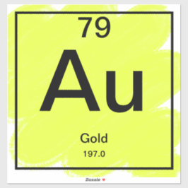 Periodischer Tafelaufkleber - Gold Aufkleber