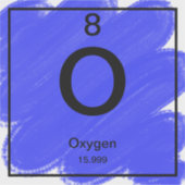Periodischer Tafelaufkleber - Sauerstoff Aufkleber (Vorderseite)