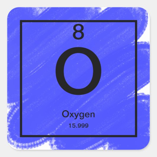 Periodischer Tafelaufkleber - Sauerstoff Quadratischer Aufkleber (Vorderseite)