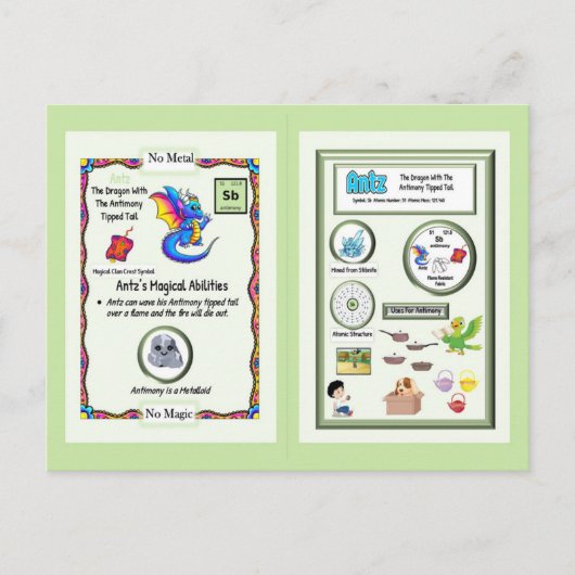 Periodischer Tafeldrache - Antimonenkarte Postkarte (Vorderseite)