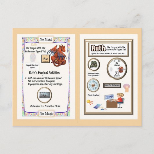 Periodischer Tafeldrache - Ruthenium Postkarte (Vorderseite)