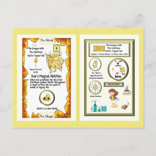 Periodischer Tafeldrache - Schwefel Postkarte (Rückseite)