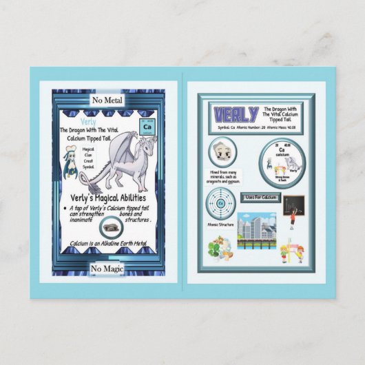 Periodischer Tafeldragon - Calcium Postkarte (Vorderseite)