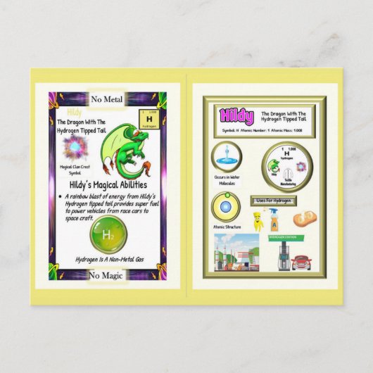 Periodischer Tafeldragon - Wasserstoffkarte Postkarte (Vorderseite)