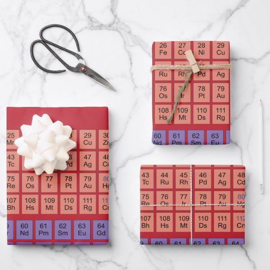 Periodischer Tafelwissenschaftsgeek Geschenkpapier Set (Vorderseite)