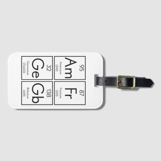 Periodischer Tisch British Element Funny Gepäckanhänger (Vorderseite (Horizontal))