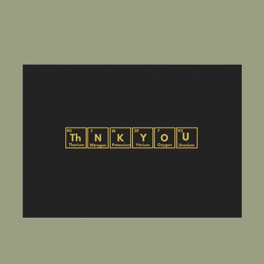 Periodischer Tisch Danke Karte