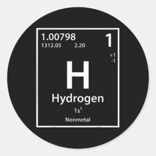 Periodischer Tisch für Funny Hydrogen Runder Aufkleber