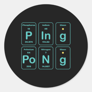 Periodischer Tischtennisspielspong Spaß Runder Aufkleber