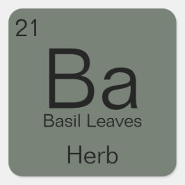 Periodisches Etikett für Kräuterpflanzen und Gewür Quadratischer Aufkleber