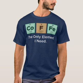 Periodisches Kaffeefarbspiel T-Shirt
