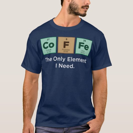 Periodisches Kaffeefarbspiel T-Shirt (Vorderseite)