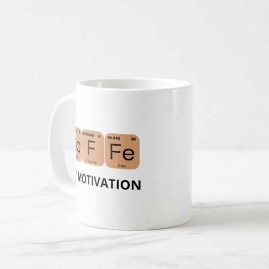 Periodisches Tischelement für Kaffee Kaffeetasse (Vorderseite Links)