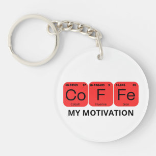 Periodisches Tischelement für Kaffee Schlüsselanhänger