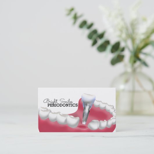 Periodontist Dentist Business Card Visitenkarte (Stehend Vorderseite)