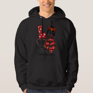 Perioperative Nurse Kariert Leopard Liebe Herz Mes Hoodie