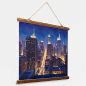 Peripheral Metropolis View Wandteppich Mit Holzrahmen (Gewinkelt)