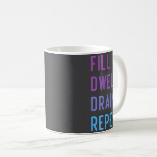 Peritoneal Dialysis Fill Dwell Drain Repeat Funny Kaffeetasse (VorderseiteRechts)