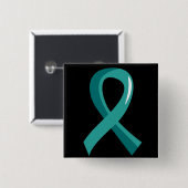 Peritonealer Krebs-aquamarines Band 3 Button (Vorne & Hinten)