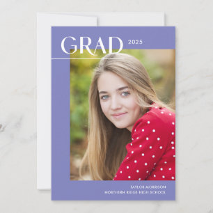Periwinkle 2025 Grad 1-Foto Graduation Party Einladung