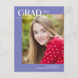 Periwinkle 2025 Grad 1-Foto Graduation Party Postkarte