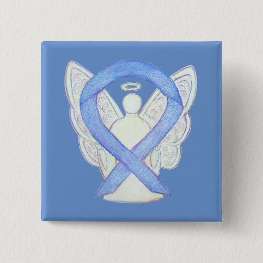 Periwinkle Angel Awareness Ribbon Custom Art Butto Button (Vorderseite)