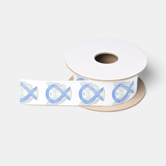 Periwinkle Awareness Ribbon Angels Custom Design Satinband (Spule)
