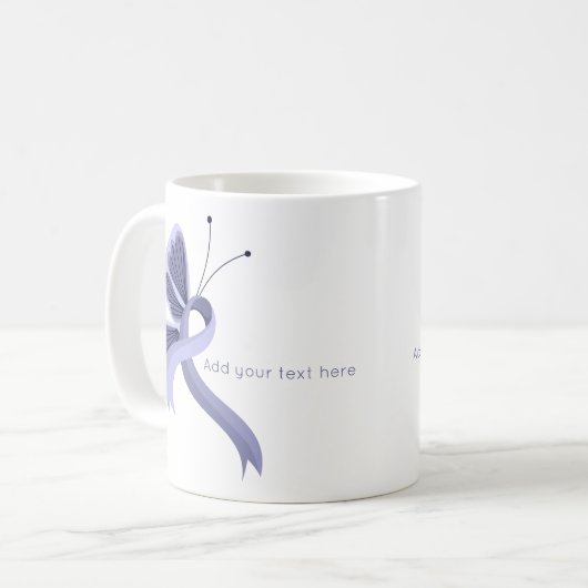 Periwinkle Awareness Ribbon Butterfly Kaffeetasse (Vorderseite Links)